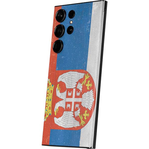 Serbia Flag Distressed Galaxy Skins